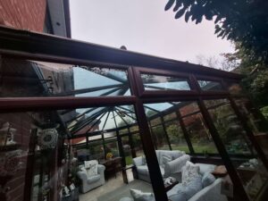 Conservatory completed in full view.