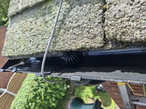 Edge of guttering cleaned out in Longton.