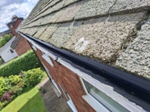Full view of cleaned gutter.