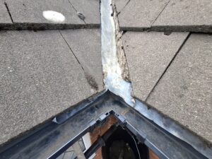 Corner roofing and guttering completely cleaned.