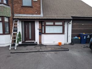 Front facing view of house in Penwortham after new gutter replaced.