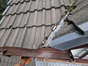 Close up view of cleaned out gutter on Fulwood property.