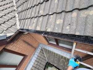 Top view of gutter guard installed on top guttering at Fulwood property.